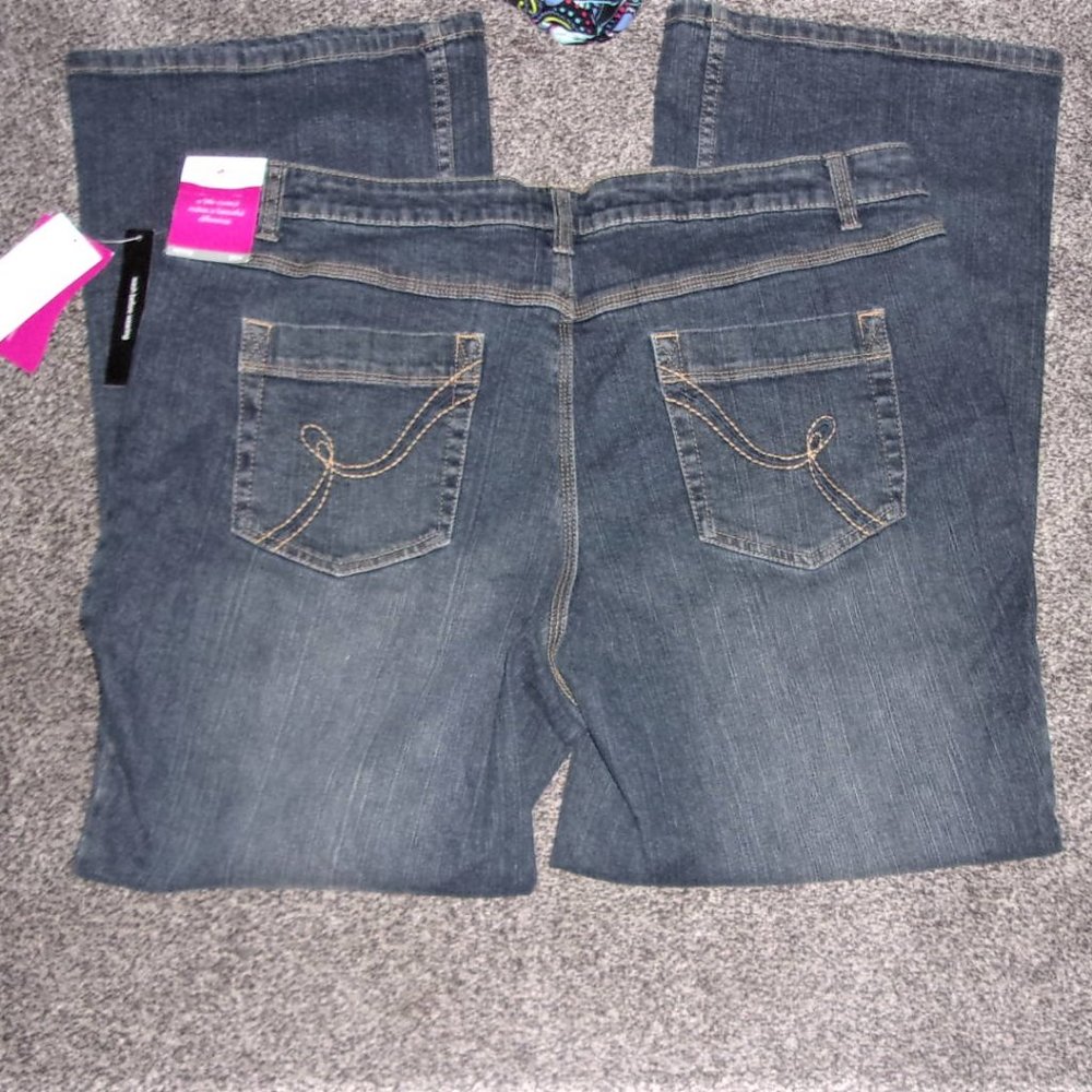 NEW size 20 wide petite  blue denim jeans womens pants